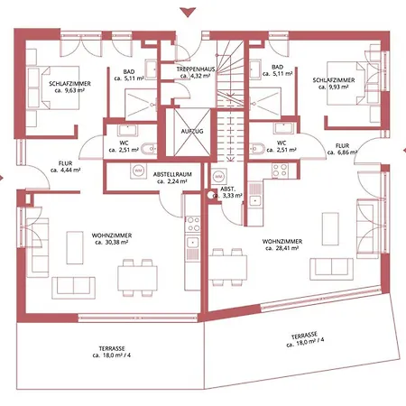 Casa de Férias Residenz - Haus Luft - Penthouse - Sauna - Parkplatz
