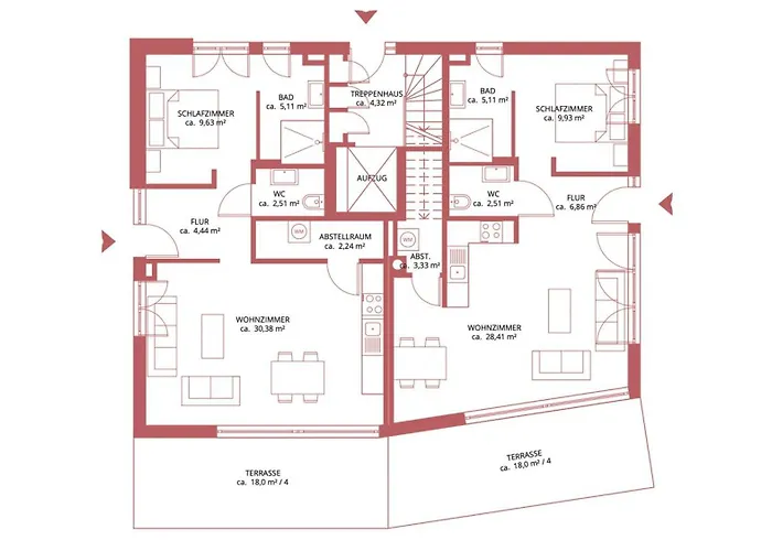 Feriehus Residenz - Haus Luft - Penthouse - Sauna - Parkplatz